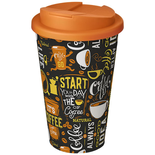 Gobelet isolant personnalisable 350ml Americano® Blanc / Orange